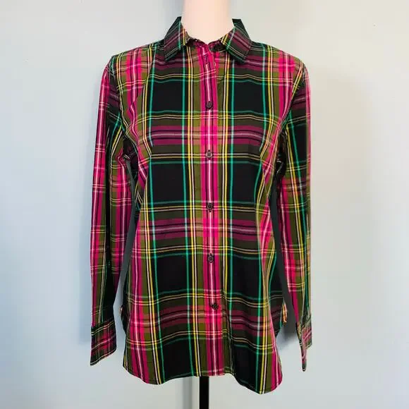 NWT J. Crew Slim-fit Button Down Shirt in Pink Stewart Tartan Size 6 - Picture 7 of 9